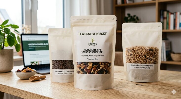 Mono Standbodenbeutel | Monomaterial, Recycling und PPWR erklärt | Europe-Pack - Mono Standbodenbeutel | Monomaterial, Recycling und PPWR erklärt | Europe-Pack