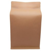 Flat bottom bag kraft paper brown with zipper 1000g.