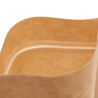 Stand-up pouch kraft paper brown with zipper and window aluminum free