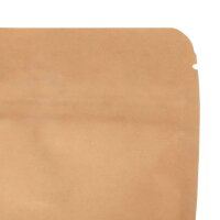 Standbodenbeutel Kraftpapier braun mit Zipper und Fenster Alufrei 750ml
