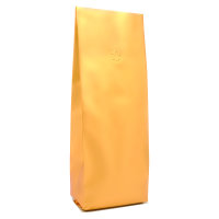 Side gusset bag with Valve mattgold 1000g.