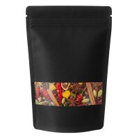 Standbodenbeutel Kraftpapier schwarz mit Zipper und...