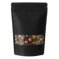 Standbodenbeutel Kraftpapier schwarz mit Zipper und Fenster Alufrei