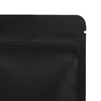 Standbodenbeutel Kraftpapier schwarz mit Zipper und Fenster Alufrei