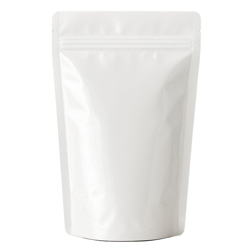 Standbodenbeutel mit Zipper weiss glänzend 100ml