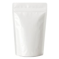 Stand up pouch with zipper white glossy 250ml