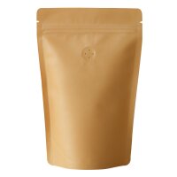 Stand-up pouch kraft paper brown with valve and zipper