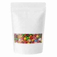 Stand-up pouch white kraft paper with zipper and window aluminum free 100ml