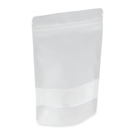 Stand-up pouch white kraft paper with zipper and window...