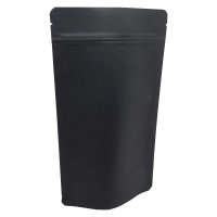Stand-up pouch kraft paper black with zipper aluminium free