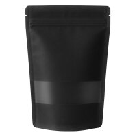 Standbodenbeutel Kraftpapier schwarz mit Zipper und...