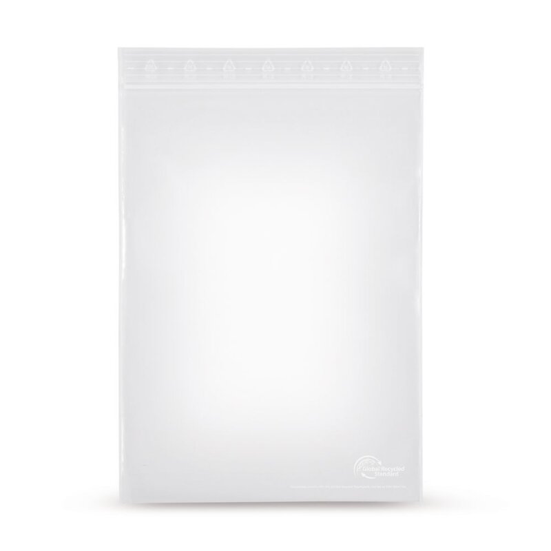 Ziplock bag with recycled content 90mµ