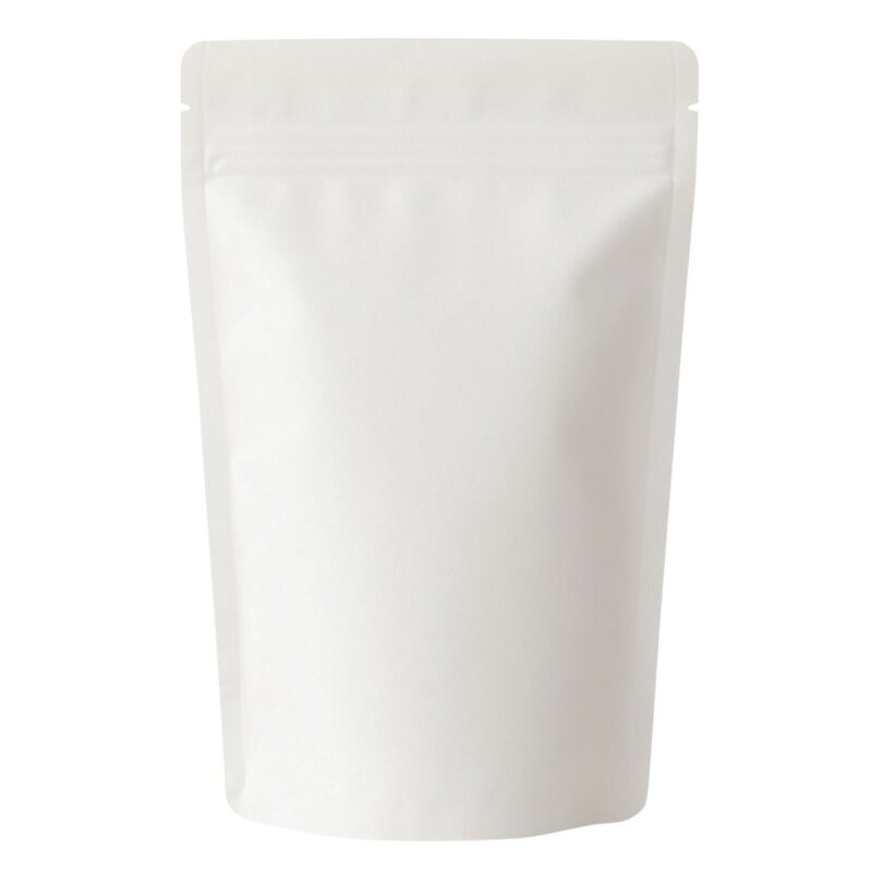 Stand-up pouch white kraft paper with zipper aluminum-free 1000ml