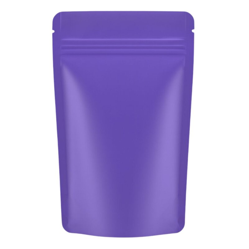 Stand up pouch with zipper matte violet
