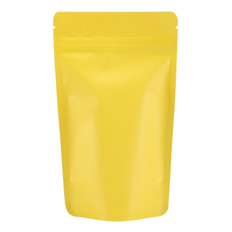 Stand up pouch with zipper matte yellow