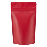 Standbodenbeutel mit Zipper mattrot