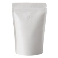 Standbodenbeutel Kraftpapier weiss mit Ventil und Zipper