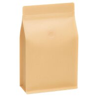 Flachbodenbeutel Kraftpapier braun mit Ventil und Zipper...