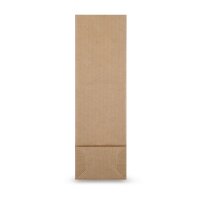 Paper block bottom bag brown natron ribbed 100g.