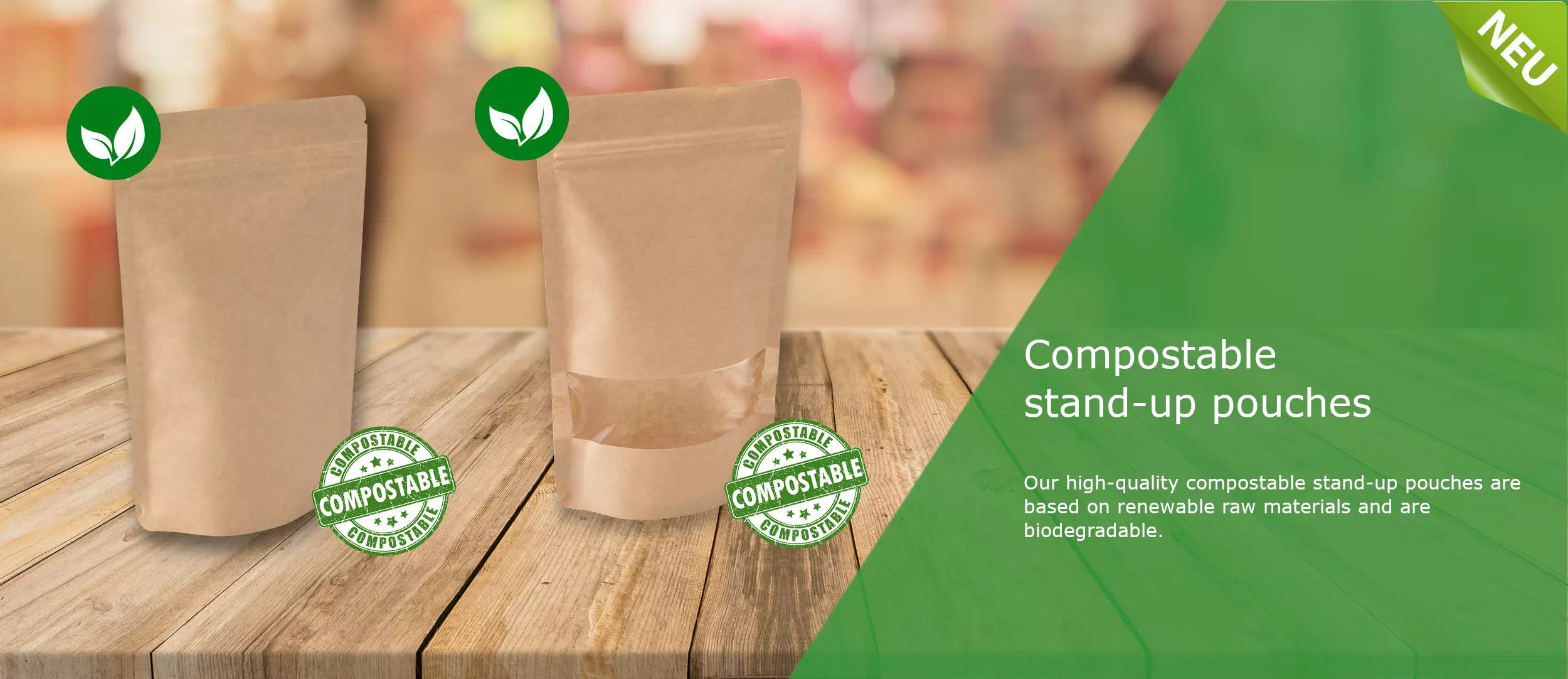 Compostable stand-up pouches
